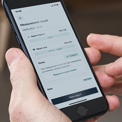 Instant results in the FibriCheck app