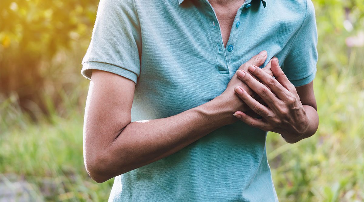 woman with chest pains